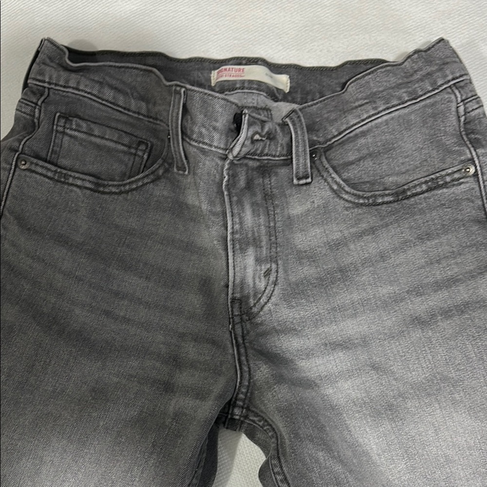 Signature by Levi‎ Strauss Gray Slim Jeans Modern Distressed Look